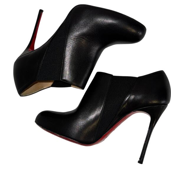 Christian Louboutin Lastoto Black Leather Ankle Boots Size  37.5 - Picture 7 of 11